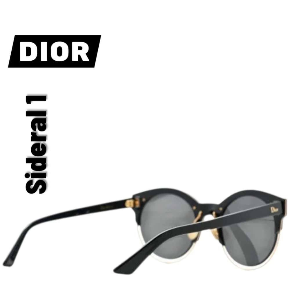 DIOR Black and Gold Sideral1 Round Frame J63Y1 Unisex Sunglasses